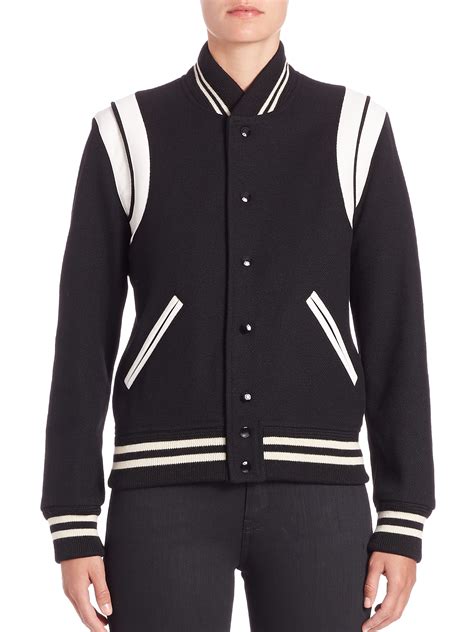 replica saint laurent teddy jacket|saint laurent varsity jacket.